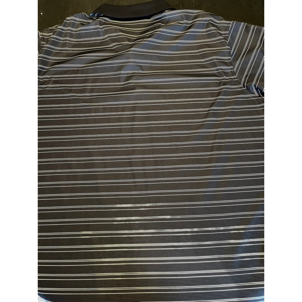 Reebok Golf Mens Polo Shirt 5XL Black White Stripe Play Dry Short Sleeve - Picture 5 of 5